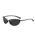 Frameless Rectangular Sunglasses, black polarized