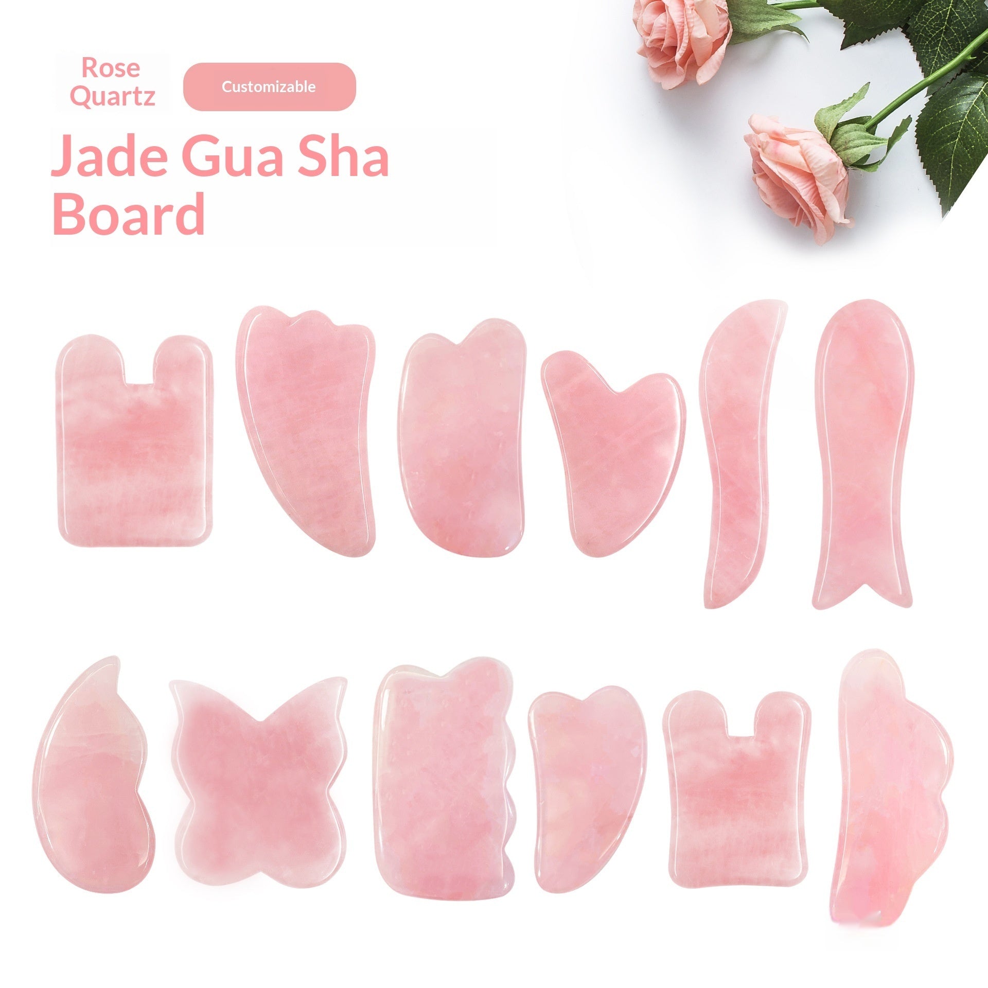 Jade & Rose Quartz Gua Sha Massager product photo 1