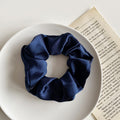 Satin Scrunchie, Navy Blue