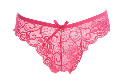 Floral Lace Panties, rose red